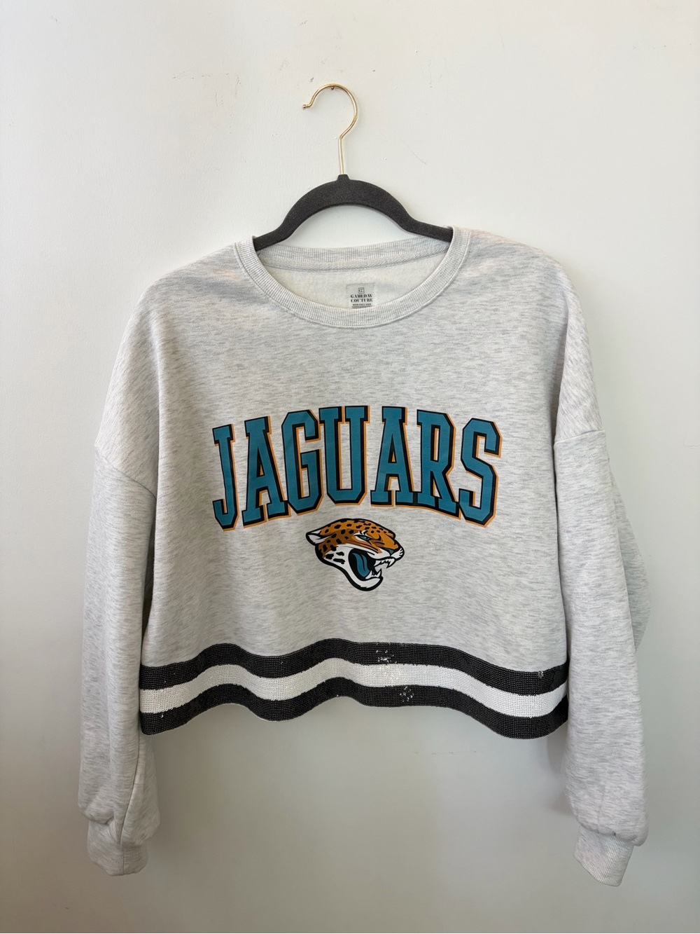 Jaguars Grey Cropped Sweatshirt